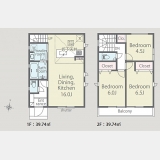 武蔵村山市三ツ藤1丁目〈新築〉西武拝島線「西武立川」駅バス24分停歩6分　3LDK＋カースペース2台　リビングイン階段　水回り動線の良いプラン　断熱等級6（省エネ）　耐震等級3　全4棟②