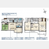 武蔵村山市残堀4丁目〈新築〉西武拝島線「西武立川」駅バス13分停歩3分　太陽光発電設備搭載　開放感をプラスした折上天井　食器洗浄乾燥機　南向きバルコニー　2ウォークインクローゼット　駐車2台可　全2棟①号棟