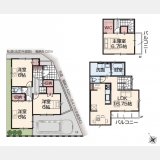 立川市砂川町8丁目〈新築〉西武拝島線「武蔵砂川」駅徒歩17分　4LDK　3階建て　2路線2駅利用可能　パントリー　浄水器　ウォークインクローゼット　浴室暖房換気乾燥機　網戸付　建物35年保証