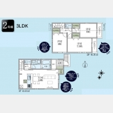 立川市幸町5丁目〈新築〉多摩モノレール「砂川七番」駅徒歩11分　太陽光発電搭載　オール電化　充実した保証と住宅性能評価　並列駐車2台可