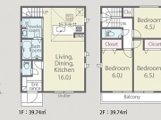 武蔵村山市三ツ藤1丁目〈新築〉西武拝島線「西武立川」駅バス24分停歩6分　3LDK＋カースペース2台　リビングイン階段　水回り動線の良いプラン　断熱等級6（省エネ）　耐震等級3　全4棟②