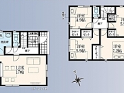 武蔵村山市中原4丁目〈新築〉JR青梅線「昭島」駅バス31分停歩4分　4LDK　太陽光発電設備標準搭載　制震装置「SAFE365」　家事動線良好　浴室暖房換気乾燥機　並列駐車2台可　全9棟⑤号棟