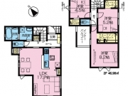 武蔵村山市神明2丁目〈新築戸建〉 多摩モノレール「上北台」駅徒歩19分 3LDK 建物89.91m² 土地130.27m²