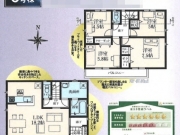 武蔵村山市中原4丁目〈新築〉JR青梅線「昭島」駅バス23分停歩1分　太陽光発電設備標準搭載住宅　ZEH制震水準省エネ住宅　制震装置「SAFE365」　小中学校まで徒歩10分圏内　浴室暖房乾燥機　防犯カメラ　全8棟⑤号棟