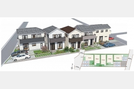 東大和市中央4丁目〈新築〉多摩モノレール「上北台」駅徒歩15分　3LDK　ZEH水準の省エネ住宅　LDKにも物入あり　リビングイン階段　家事動線良好　浄水器　1坪タイプシステムバス　浴室乾燥機　全5棟C号棟