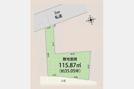 武蔵村山市三ツ藤1丁目〈売地〉西武拝島線「西武立川」駅バス15分停歩5分　教育・公共施設・商業施設などが徒歩圏内に充実　更地渡し　南側公園　陽当たり良好　建築条件なし