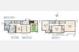 武蔵村山市神明3丁目〈新築〉多摩モノレール「上北台」駅徒歩14分　4LDK　オール電化　リビングイン階段　制震ダンパー　24時間換気　食器洗浄乾燥機　駐車2台可