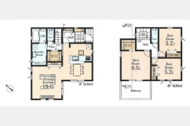 西多摩郡瑞穂町むさし野2丁目〈新築〉JR八高線「箱根ヶ崎」駅バス10分停歩７分　3LDK＋WIC×2　公園・商業施設が充実　浄水器　浴室乾燥機　24時間換気　駐車2台可　全3棟①号棟