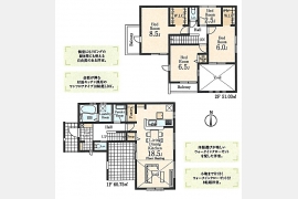 東大和市中央2丁目〈新築〉西武拝島線「東大和市」駅徒歩20分　4LDK　太陽光発電搭載　ウォークインクローゼット2　浄水器　浴室乾燥機　設計建物性能評価・保証も充実　全2棟①号棟