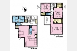 武蔵村山市神明2丁目〈新築戸建〉 多摩モノレール「上北台」駅徒歩19分 3LDK 建物89.91m² 土地130.27m²