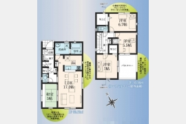 立川市上砂町3丁目〈新築〉西武拝島線「武蔵砂川」駅徒歩15分　4LDK　太陽光発電設備標準搭載　制震装置　　ウォークインクローゼット2　広々バルコニー　駐車2台可　全3区画③号棟