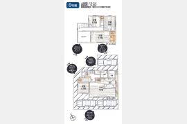武蔵村山市残堀1丁目〈新築〉JR中央線「立川」駅バス40分停歩5分　4LDK　太陽光発電搭載　浴室換気乾燥暖房機　広々バルコニー　ウォークインクローゼット　駐車3台可　全8区画⑥号棟