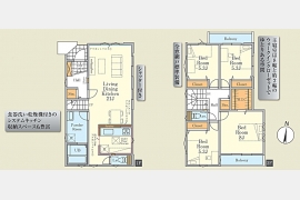 東大和市南街1丁目〈新築〉西武拝島線「東大和市」駅徒歩14分　4LDK　ZEH水準の省エネ住宅　広々21帖LDK　リビングイン階段　家事動線良好　全窓網戸標準装備　並列駐車2台可　食器洗浄乾燥機　浄水器　浴室乾燥機　24時間換気