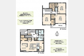 東大和市中央2丁目〈新築〉西武拝島線「東大和市」駅徒歩20分　4LDK　太陽光発電搭載　ウォークインクローゼット2　浄水器　浴室乾燥機　設計建物性能評価・保証も充実　全2棟②号棟