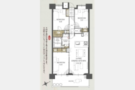 立川市一番町4丁目〈中古〉西武拝島線「武蔵砂川」駅徒歩10分　3LDK　新規リノベーション　南東向き　陽当たり良好　ウォークインクローゼット　購入後のアフターサービス保証付