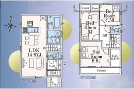 東大和市清水4丁目〈新築〉西武多摩湖線「武蔵大和」駅から徒歩11分　3LDK　太陽光発電設備標準搭載　リビングイン階段採用　ウォークインクローゼット　浴室換気暖房乾燥機