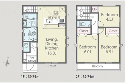 武蔵村山市三ツ藤1丁目〈新築〉西武拝島線「西武立川」駅バス24分停歩6分　3LDK＋カースペース2台　リビングイン階段　水回り動線の良いプラン　断熱等級6（省エネ）　耐震等級3　全4棟②