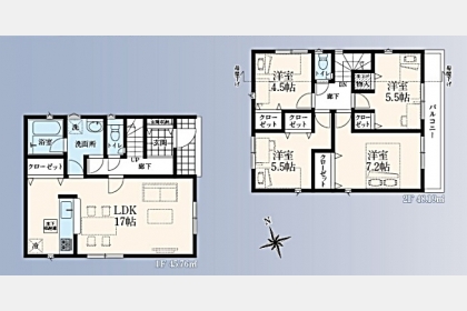 武蔵村山市中原4丁目〈新築〉JR青梅線「昭島」駅バス31分停歩4分　4LDK　太陽光発電設備標準搭載　制震装置「SAFE365」　家事動線良好　浴室暖房換気乾燥機　並列駐車2台可　全9棟⑤号棟
