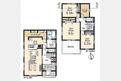 西多摩郡瑞穂町箱根ヶ崎字池廻り〈新築〉JR八高線「箱根ヶ崎」駅徒歩11分　3LDK＋S　子育て世代にも最適な住環境　ユーティリティルーム　ストレージルーム　幅広バルコニー　浴室乾燥機　浄水器　長期優良住宅認定物件　充実した保証　全2棟①号棟