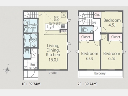 武蔵村山市三ツ藤1丁目〈新築〉西武拝島線「西武立川」駅バス24分停歩6分　3LDK＋カースペース2台　リビングイン階段　水回り動線の良いプラン　断熱等級6（省エネ）　耐震等級3　全4棟②