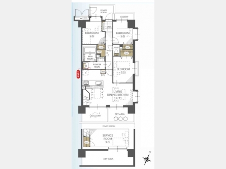 立川市上砂町5丁目〈中古〉西武拝島線「武蔵砂川」駅徒歩8分　新規リノベーション物件　専用庭　南東向き・陽当たり良好