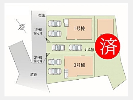 武蔵村山市大南5丁目〈新築〉西武拝島線「玉川上水」駅徒歩14分　3LDK（間仕切り対応で4LDK可）　太陽光パネル設置　リビングイン階段採用　シューズインクローゼット　食器洗い乾燥機　全3棟③号棟