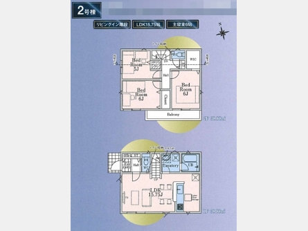 武蔵村山市残堀4丁目〈新築〉西武拝島線「西武立川」駅バス10分停歩5分　3LDK　太陽光発電設備標準搭載　リビングイン階段　家事動線良好　浴室換気暖房乾燥機　制震装置　省エネ住宅　全3棟②号棟