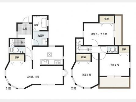 武蔵村山市残堀1丁目〈中古〉西武拝島線「西武立川」駅バス10分停歩2分　3LDK　2面採光　1坪サイズバス　カウンターキッチン　全居室収納