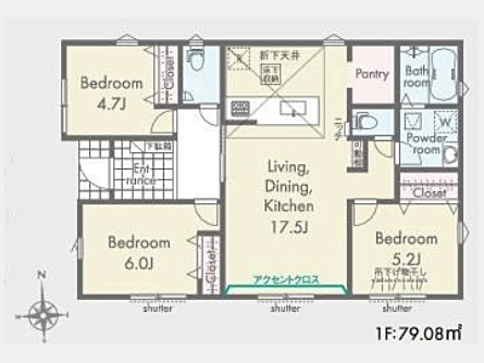 西多摩郡瑞穂町大字高根字田尻〈新築〉JR八高線「箱根ヶ崎」駅徒歩32分　3LDK　広々203㎡超え　平屋　陽当たり良好　パントリー　並列駐車2台可　耐震等級3　長期優良住宅　全6区画⑤号棟