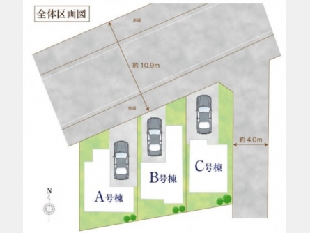 東大和市南街6丁目〈新築戸建〉 西武拝島線「東大和市」駅徒歩11分 3LDK+納戸+カースペース 建物70.68m² 土地96.35m² 浴室乾燥機 24時間換気システム 床暖房