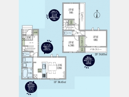 東大和市新堀1丁目〈新築〉西武拝島線「東大和市」駅バス5分停歩8分　太陽光発電設備搭載　子育て世代にも最適な住環境　浄水器　浴室乾燥機　駐車2台可
