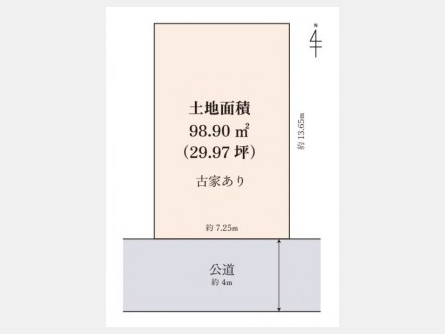 立川市柏町4丁目〈売地〉 多摩モノレール「玉川上水」駅徒歩2分 98.9m² 更地 古家あり 都市ガス