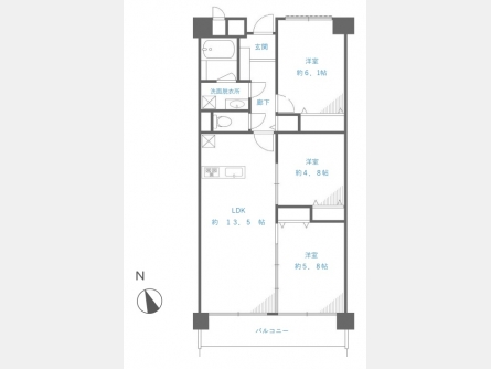 東大和市立野3丁目〈中古〉西武拝島線・多摩モノレール「玉川上水」駅徒歩16分　3LDK　リニューアルマンション　専用庭付き　2路線利用可能　教育・公園・商業施設充実　住環境良好　
