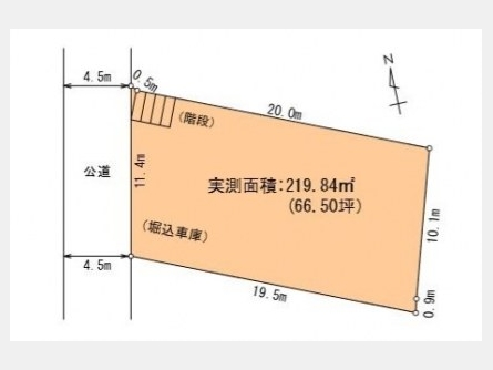 東大和市狭山1丁目〈売地〉 西武多摩湖線「武蔵大和」駅徒歩15分 219.84m² 更地 都市ガス 建築条件なし