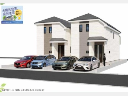 西多摩郡瑞穂町長岡〈新築戸建〉 JR八高線(八王子～高麗川)「箱根ケ崎」駅バス9分 2LDK+納戸 建物90.67m² 土地118.05m² カウンターキッチン 駐車場あり 駐車場2台以上