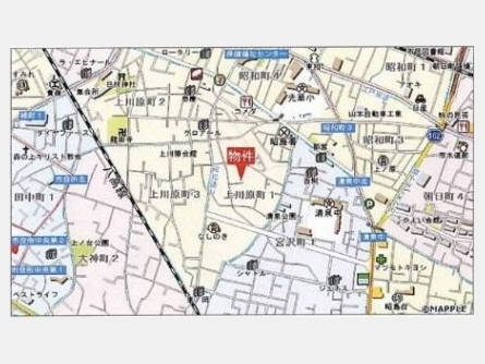 昭島市上川原町1丁目〈売地〉 JR青梅線「昭島」駅徒歩12分 308.18m² 更地 都市ガス 建築条件なし