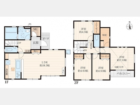 東大和市向原4丁目〈新築〉西武拝島線「東大和市」駅徒歩18分　4LDK　スカイバルコニー　教育・商業施設や公園など周辺施設が充実　長期優良住宅　注文住宅仕様　