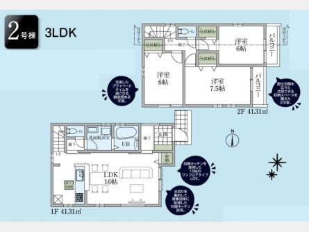 立川市幸町5丁目〈新築〉多摩モノレール「砂川七番」駅徒歩11分　太陽光発電搭載　オール電化　充実した保証と住宅性能評価　並列駐車2台可