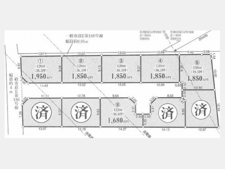 武蔵村山市岸1丁目〈売地〉 JR八高線「箱根ヶ崎」駅徒歩40分 122m² 建築条件なし