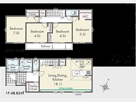 西多摩郡瑞穂町大字高根字田尻〈新築〉JR八高線「箱根ヶ崎」駅徒歩32分　4LDK　広々18帖LDK　リビングイン階段　　ファミリークローク　ウォークインクローゼット　　耐震等級3　長期優良住宅　全6区画④号棟