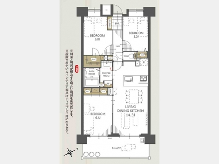 立川市一番町4丁目〈中古〉西武拝島線「武蔵砂川」駅徒歩10分　3LDK　新規リノベーション　南東向き　陽当たり良好　ウォークインクローゼット　購入後のアフターサービス保証付