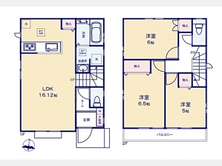 東大和市中央4丁目〈新築〉多摩モノレール「上北台」駅徒歩15分　3LDK　ZEH水準の省エネ住宅　リビングイン階段　家事動線良好　浄水器　1坪タイプシステムバス　浴室乾燥機　全5棟D号棟