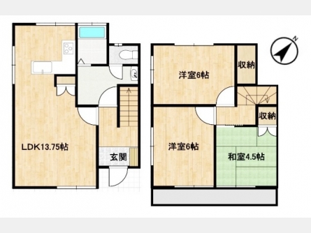 武蔵村山市岸3丁目〈中古〉多摩モノレール「上北台」駅バス18分停歩10分　3LDK　リフォーム住宅　閑静な住宅街　並列駐車2台可　新青梅街道に出やすく車移動に便利