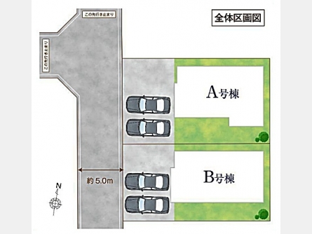 武蔵村山市学園4丁目〈新築〉多摩モノレール・西武拝島線「玉川上水」駅バス７分停歩3分　4LDK　ツインバルコニー　並列駐車２台　浴室乾燥機　食洗機　ZEH水準の省エネ住宅　耐震等級3　長期優良住宅　全2棟B号棟