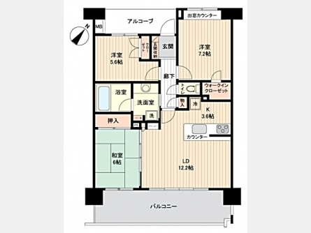 立川市砂川町8丁目〈中古〉西武拝島線「武蔵大和」駅から徒歩12分　3LDK　室内表装工事予定　ペット可（細則あり）