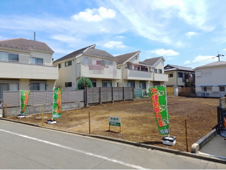 武蔵村山市大南2丁目〈売地〉多摩モノレール「桜街道」駅バス5分停歩4分　広々355㎡　更地引渡し　子育て世代にも最適な住環境　都市ガス　建築条件無し