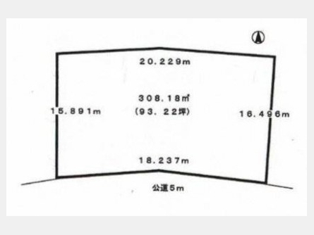 昭島市上川原町1丁目〈売地〉 JR青梅線「昭島」駅徒歩12分 308.18m² 更地 都市ガス 建築条件なし