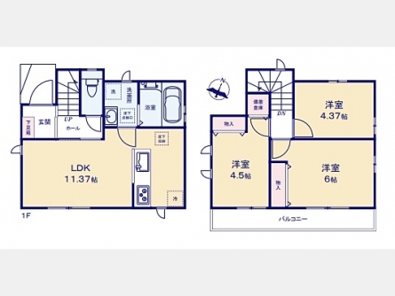 東大和市南街1丁目〈新築〉西武拝島線「東大和市」駅徒歩13分　3LDK　南西角地　全居室二面採光　ZEH水準の省エネ住宅　1坪タイプバス　浴室乾燥機　ビルトイン浄水器　