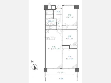 東大和市立野3丁目〈中古〉西武拝島線・多摩モノレール「玉川上水」駅徒歩15分　3LDK　リニューアルマンション　2路線利用可能　教育・公園・商業施設充実　住環境良好　