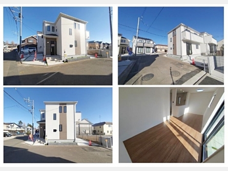 東大和市狭山4丁目〈新築〉西武多摩湖線「武蔵大和」駅徒歩7分　太陽光発電採用住宅　長期優良住宅　地震に強い家　ZEH水準省エネ住宅　　南西角地　駐車2台可　全居室物入完備　浄水器　浴室乾燥機　全8棟F号棟